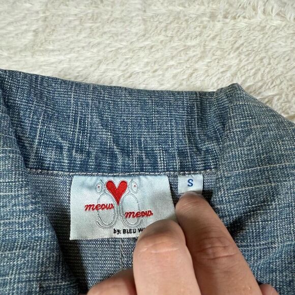 NWT Meow Meow Vintage Y2K Denim Mini Dress Zip Front Belted - Picture 4 of 6